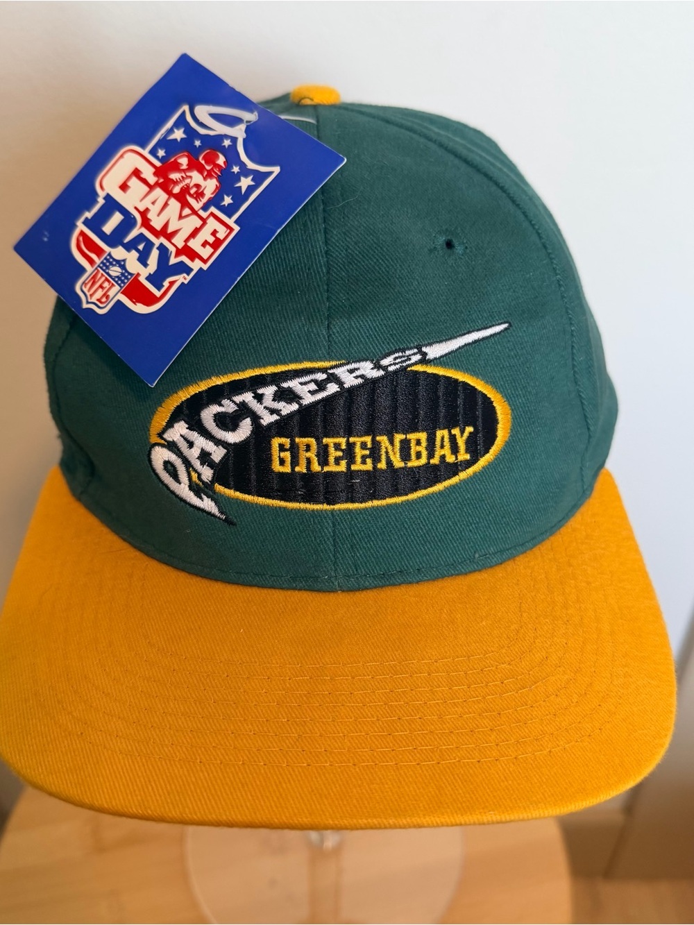 VTG 1990s Green Bay Packers NFL Game Day Hat Snapback Grey Under Brim Deadstock